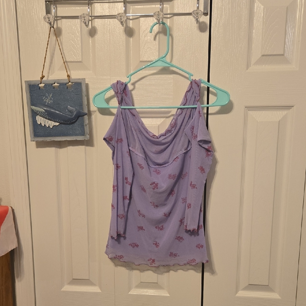 Tinseltown Lavender Camisole with Pink Floral Pattern